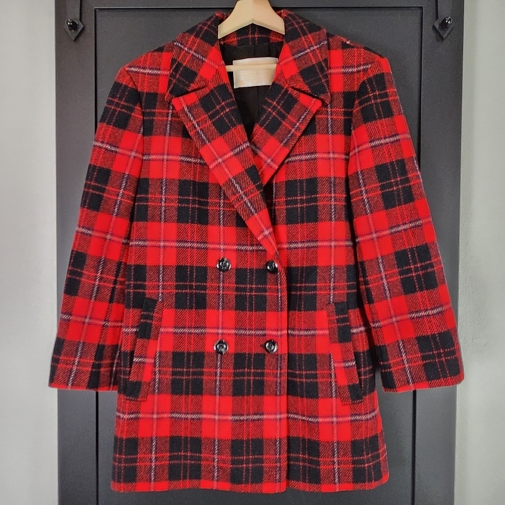 Vintage Pendleton Plaid Double Breasted Wool Blaz… - image 2